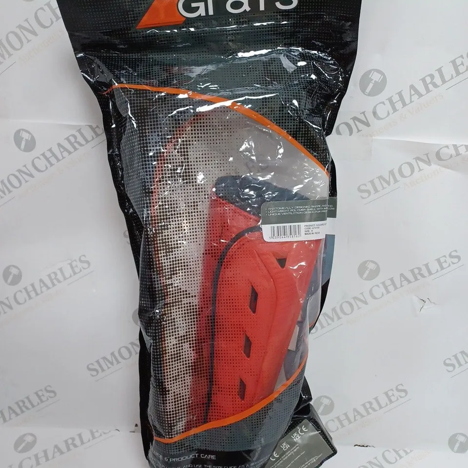SEALED GRAYS HOCKEY SHIN GAURDS IN RED G600 RED/BLACK - MEDIUM