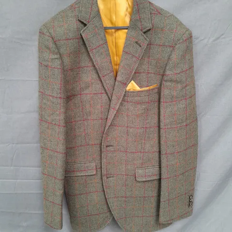 BROOK TAVERNER TWEED JACKET IN GREEN SIZE 36R