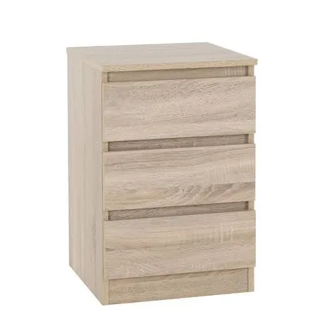 BOXED MALVERN 3 DRAWER BEDSIDE - WALNUT EFFECT VENEER (1 BOX)