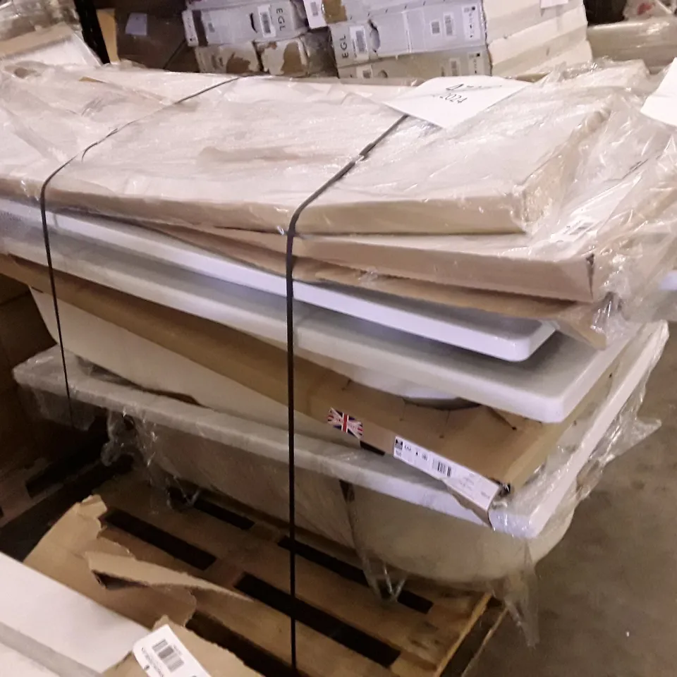PALLET OF ASSORTED BATHTUBS & BATH PANELS