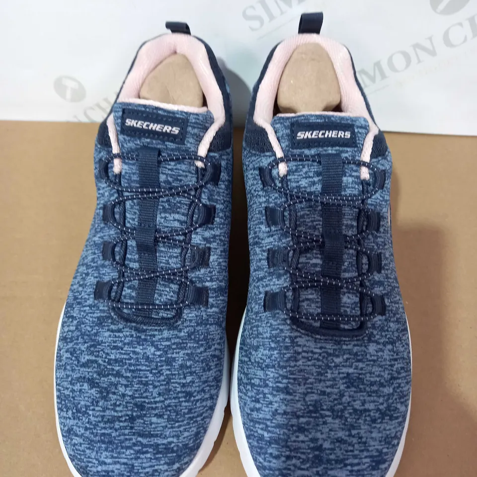 PAIR SKECHERS, MID GREY SLIP ON TRAINERS, UK SIZE 5