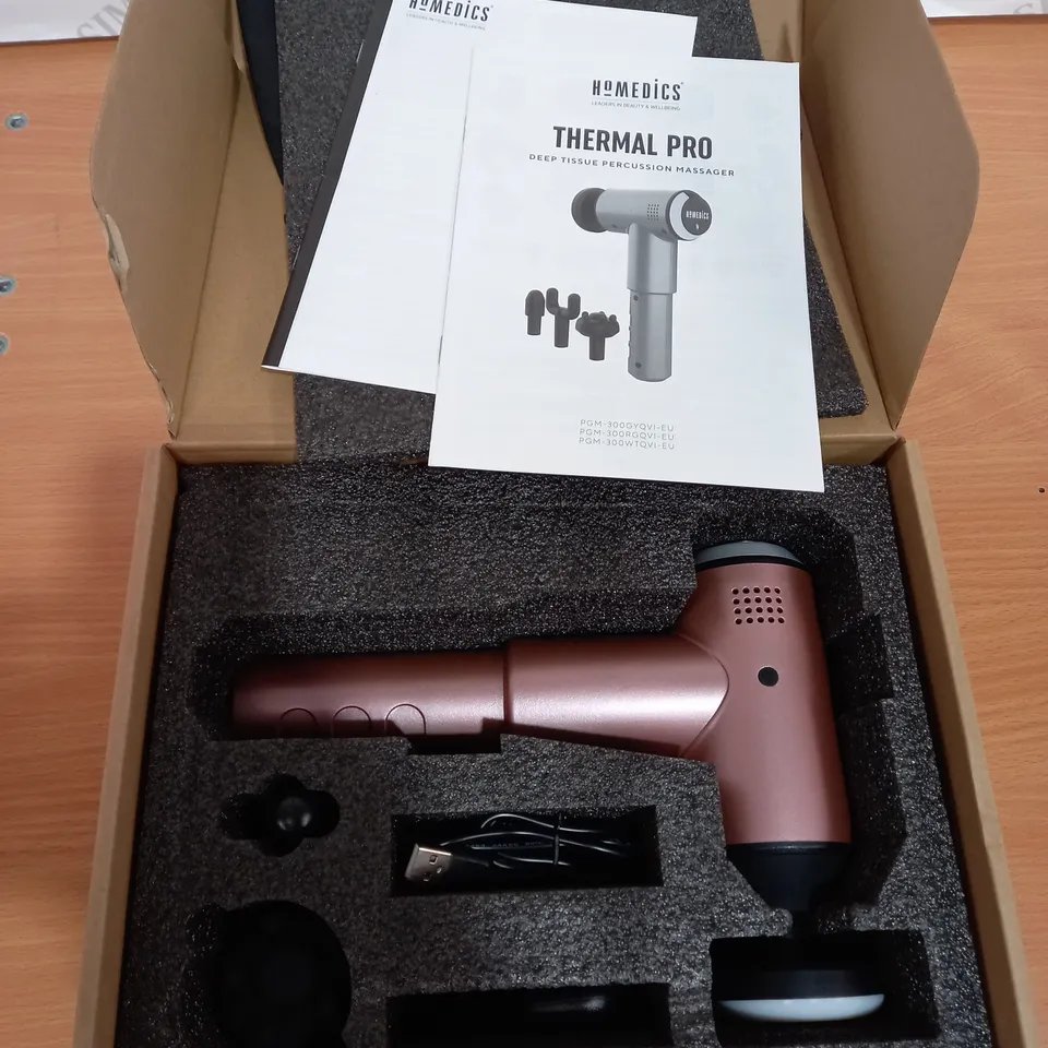 BOXED HOMEDICS THERMAL PRO DEEP TISSUE PERCUSSION MASSAGER 