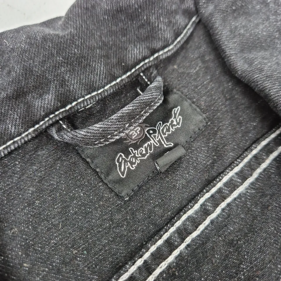 ROCK REVIVAL DENIM JACKET – BLACK WASH WITH EMBROIDERED BACK - SMALL