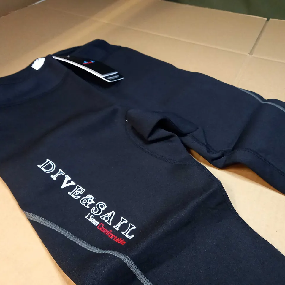 DIVE & SAIL BLACK/LOGO WETSUIT TROUSERS - LARGE