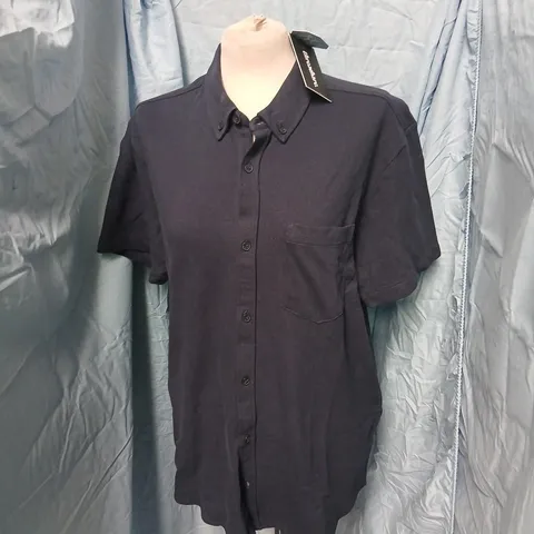 THREADBARE NAVY SHORT-SLEEVE SHIRT β MEN'S, SIZE LARGE