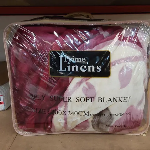 BAGGED PRIME LINENS 2PLY SUPER SOFT BLANKET // SIZE: 200 X 240cm