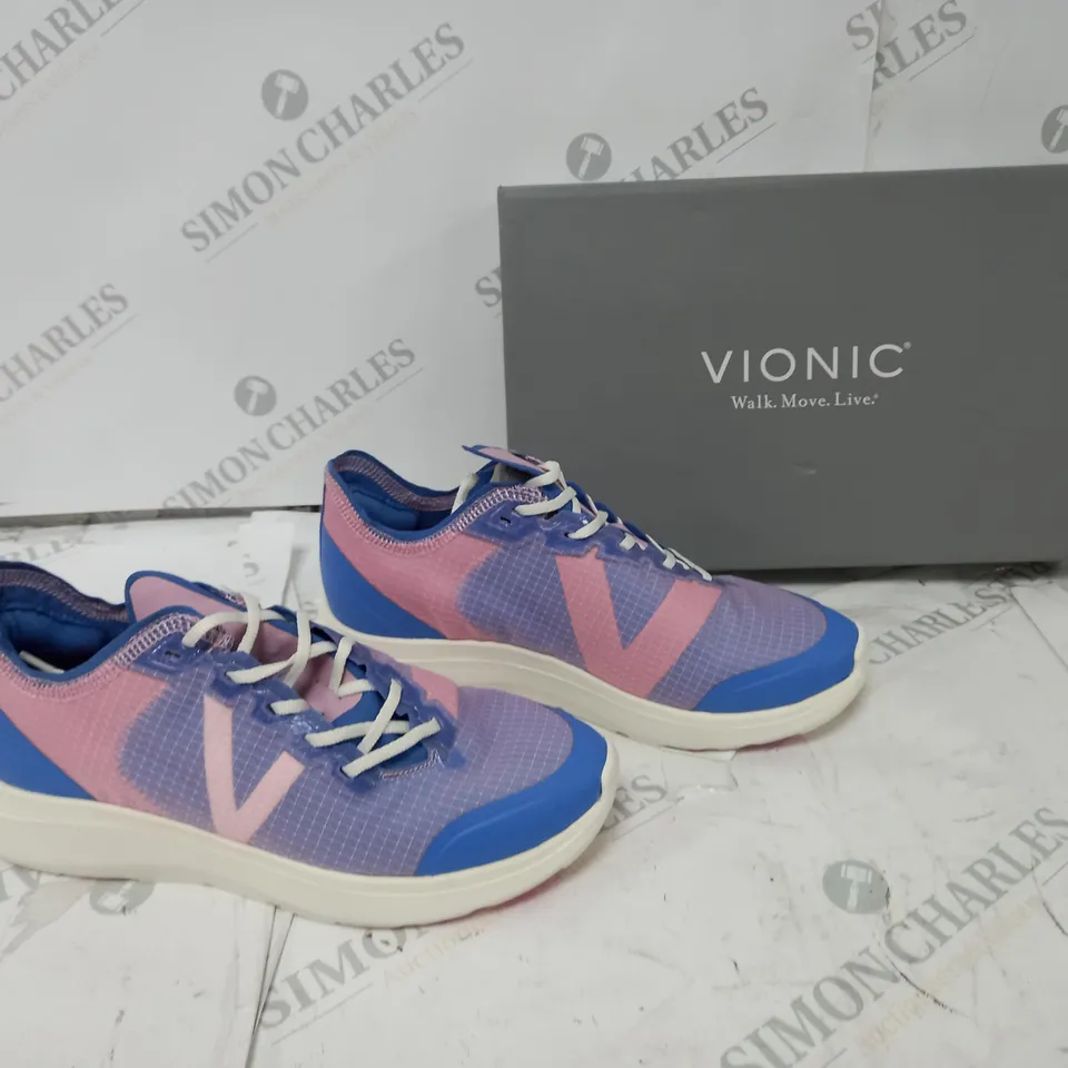 VIONIC SIZE 6 SPORT SHOES BOXED PINK/BLUE 