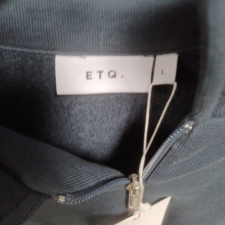 ETQ DARK BLUE ZIP-NECK JACKET, UK SIZE L