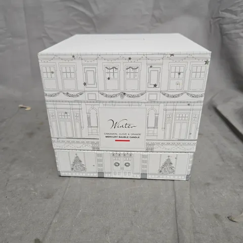 THE WHITE COMPANY WINTER MERCURY BAUBLE CANDLE – CINNAMON, CLOVE & ORANGE