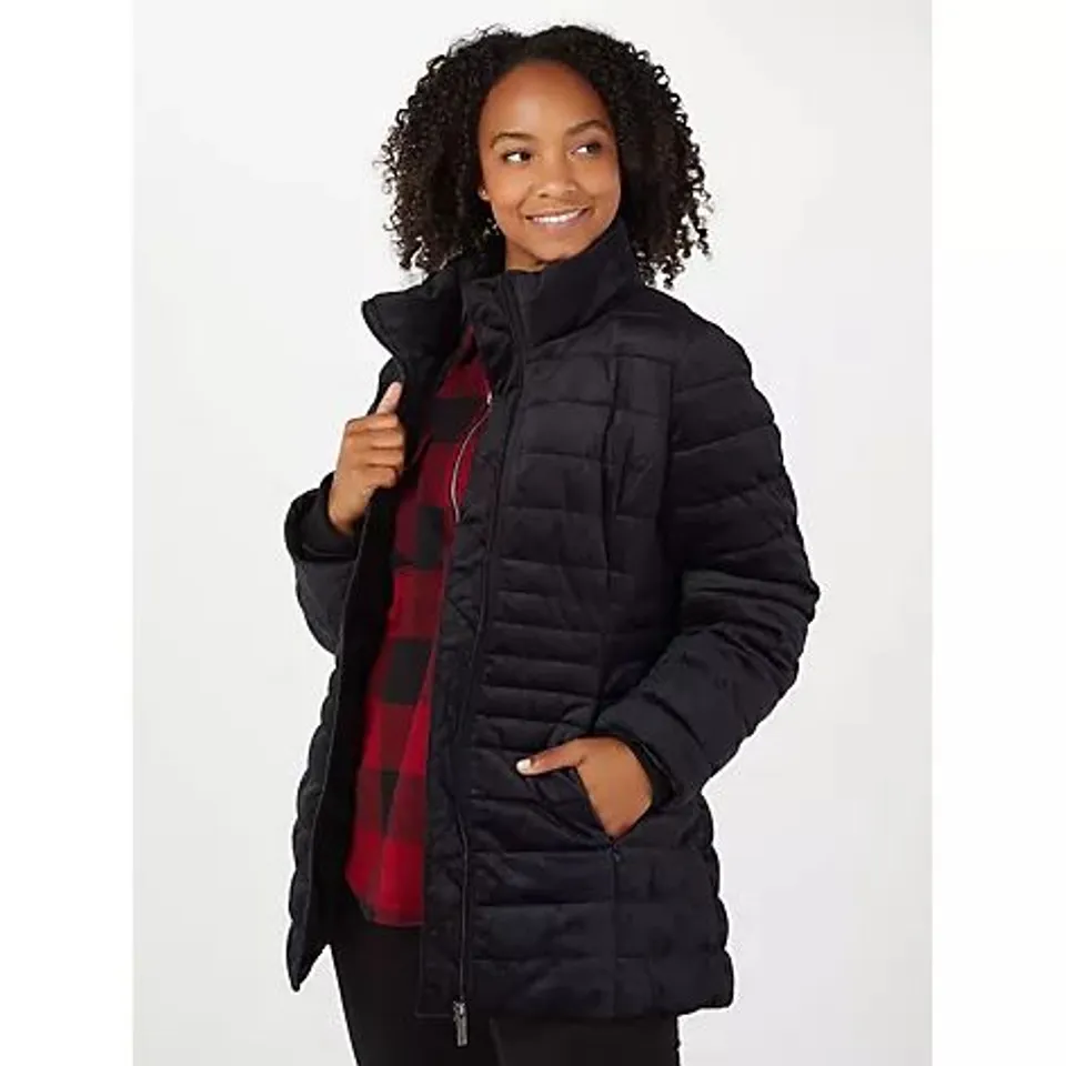 CENTIGRADE PARKA COAT WITH HOOD AND FAUX FUR TRIM OLIVE GREEN EXTRA LARGE