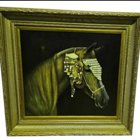 "THE ARAB HORSE" 19TH CENTURY OIL PAINTING