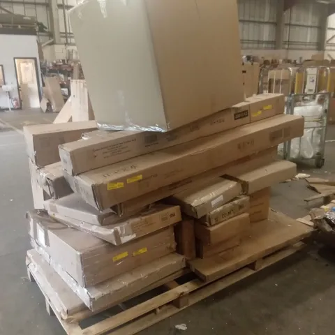 PALLET OF ASSORTED INCOMPLETE FURNITURE PARTS AND PIECES