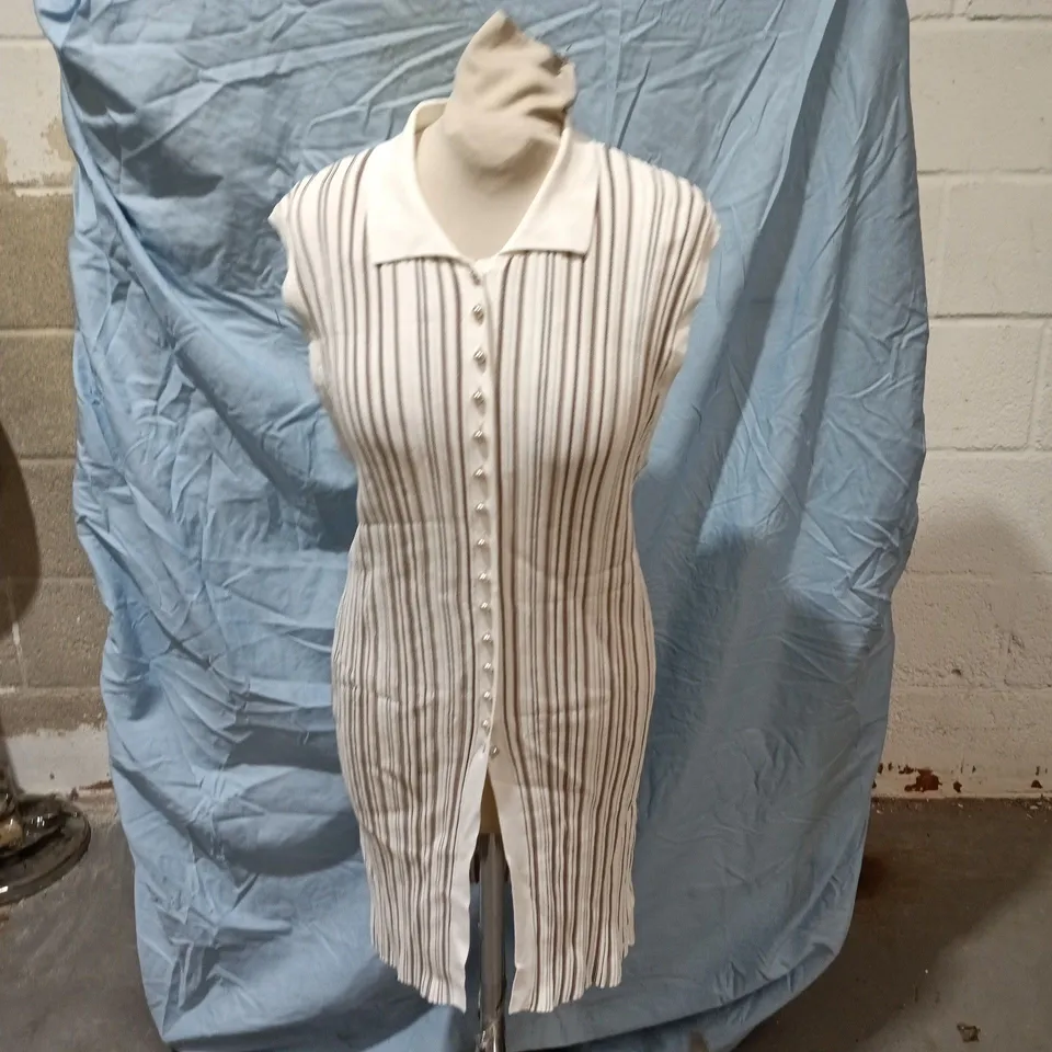 ZARA STRIPED KNIT DRESS WITH BUTTON FRONT (EUR M / USA M / MEX 28)
