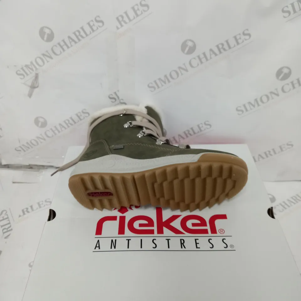 BOXED RIEKER ANTISTRESS NAVY HIKING BOOT - SIZE 5
