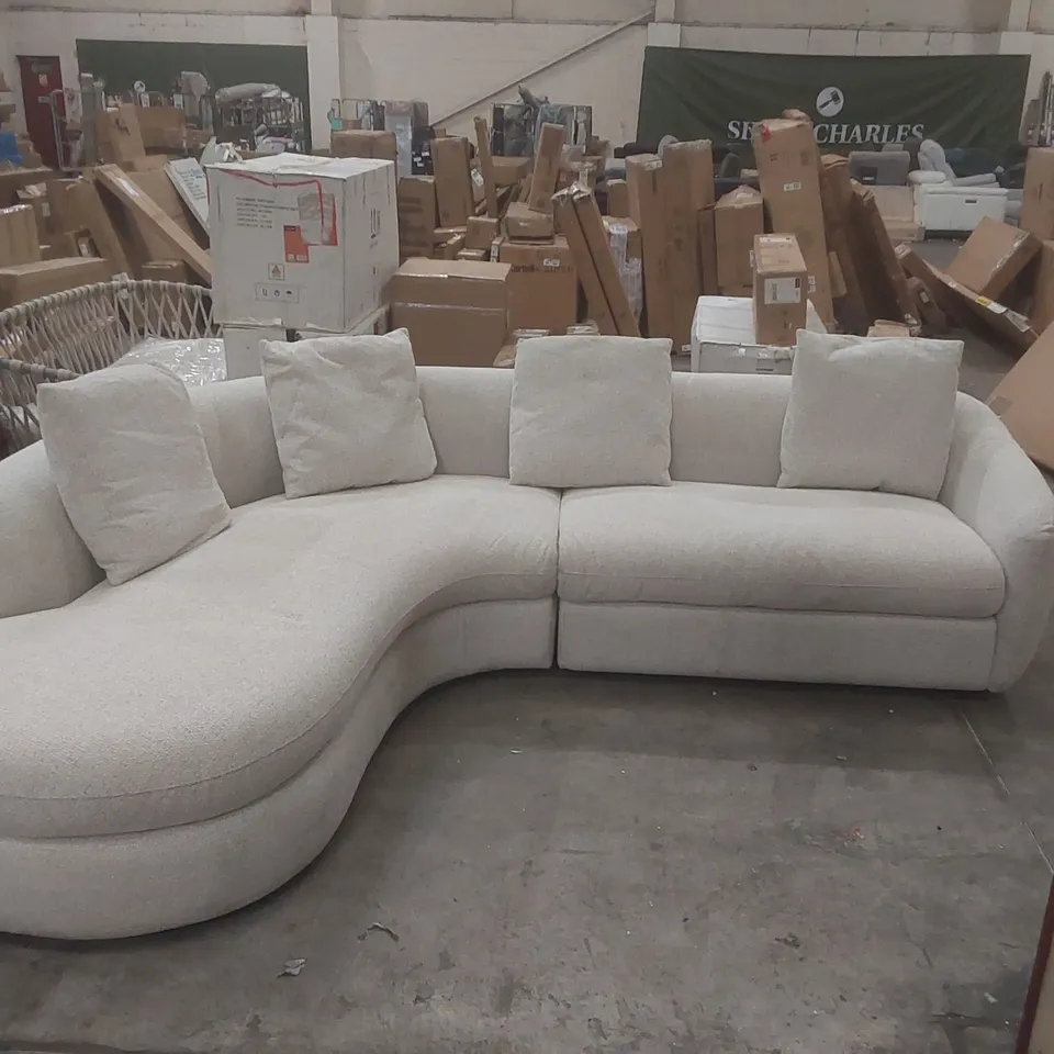 DANETTI OTTILIE NATURAL FABRIC LEFT HAND CORNER CHAISE SOFA