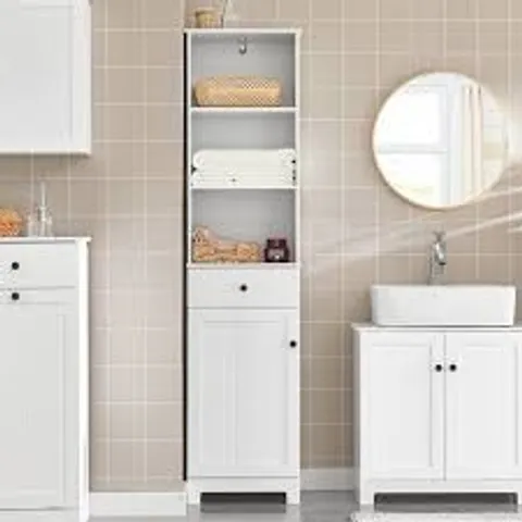 BOXED JOHNONE FREESTANDING LINEN CABINET - WHITE (1 BOX)