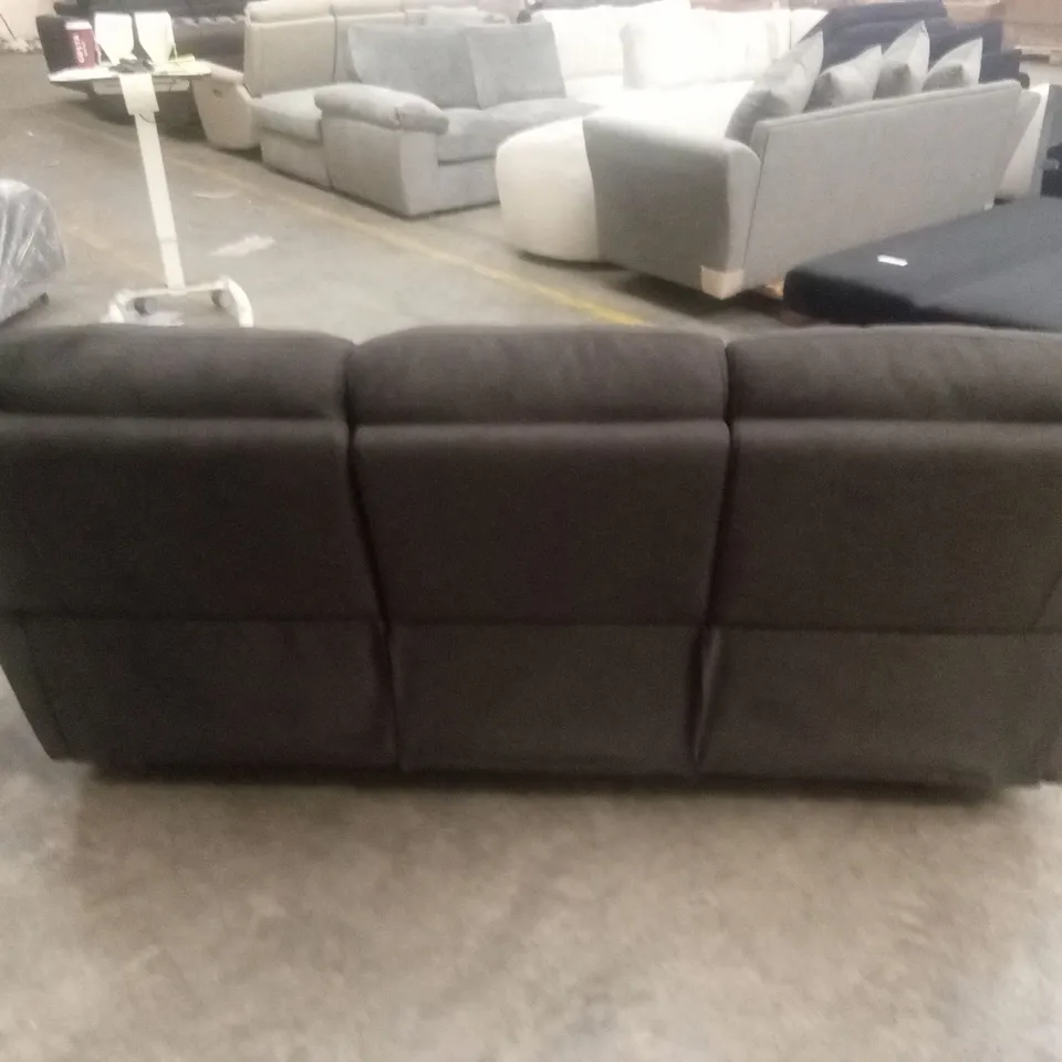 ALBION CHENILLE 3 SEATER HIGH BACK MANUAL RECLINER SOFA - CHARCOAL RRP £679