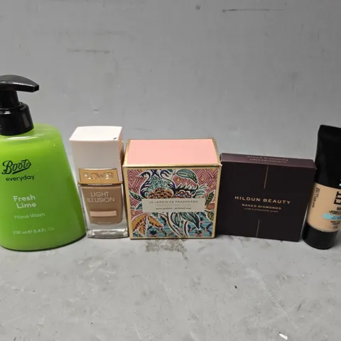 APPROXIMATELY 20 ASSORTED HEALTH & BEAUTY ITEMS TO INCLUDE - BOOTS FRESH LIME HAND WASH , HILDUN BEAUTY NAKED DIAMONDS EYESHADOW ETC