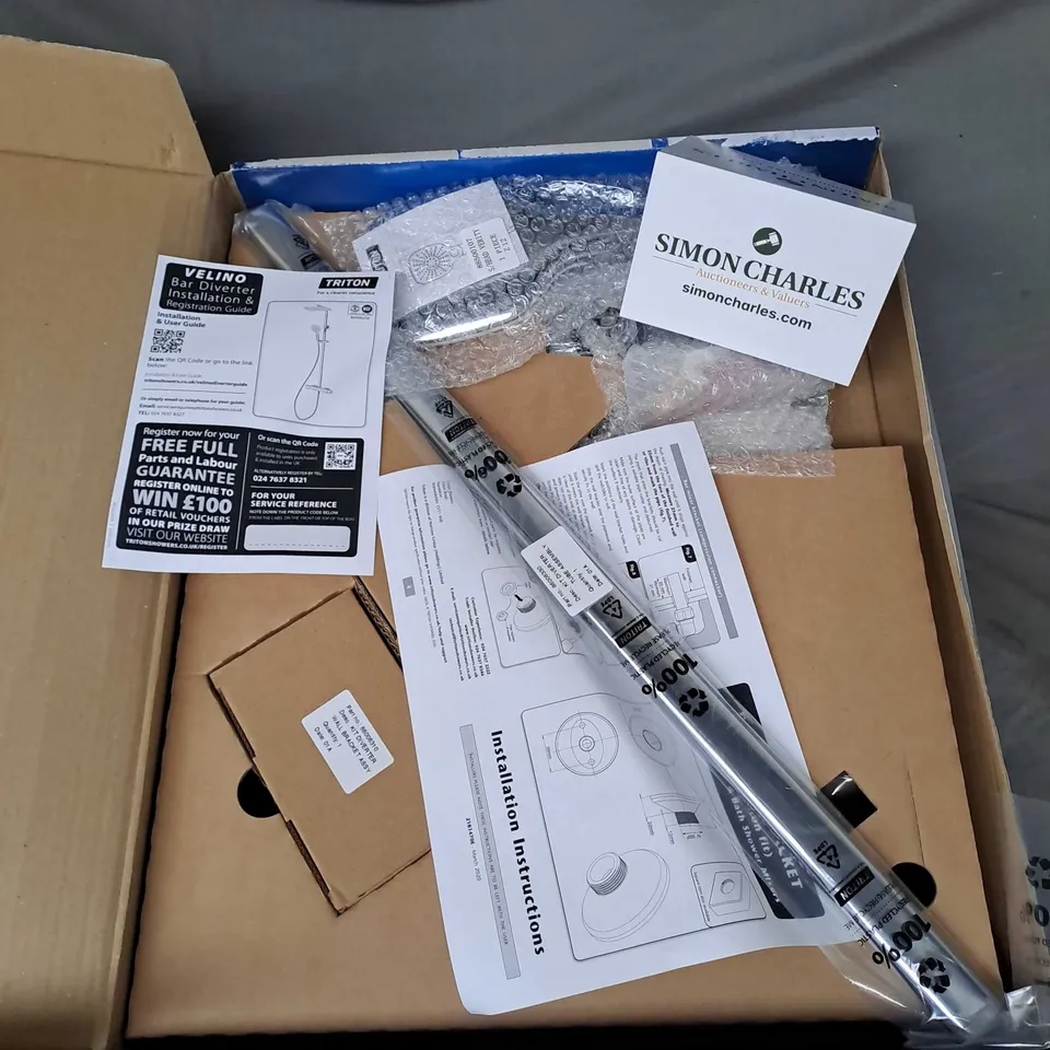 BOXED TRITON VELINO COOL TOUCH THERMOSTATIC BAR DIVERTER