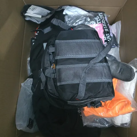 LARGE BOX OF APPROXIMATELY 25 ASSORTED CLOTHING ITEMS IN VARIOUS COLOURS, STYLES AND SIZES - COLLECTION ONLY