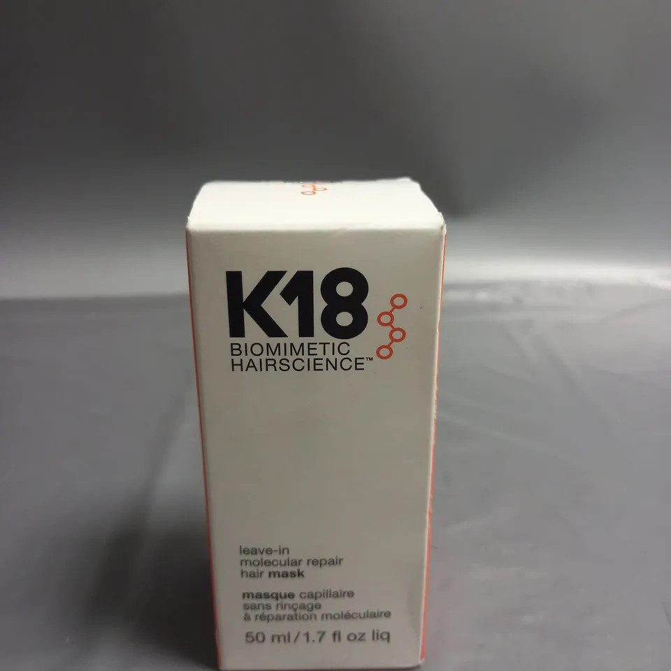 BOXED AND SEALED K18 LEAVE IN MOLECULAR REPAIR HAIR MASK 50ML