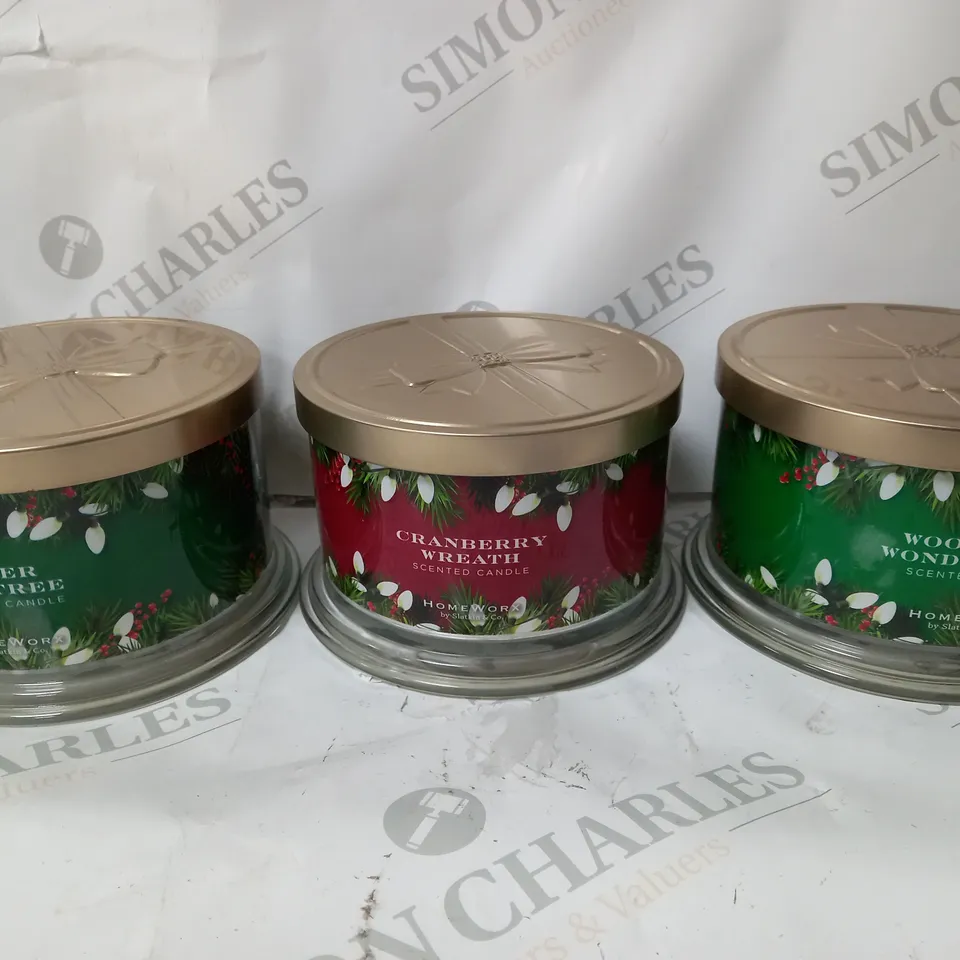 BOXED SET OF 3 CHRISTMAS THEMED CANDLES