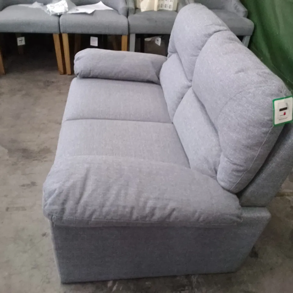QUALITY DESIGNER 2 SEATER SOFA - GREY FABRIC 