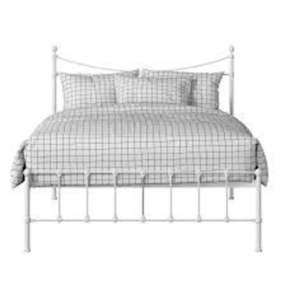 BOXED OLIVIA QUEEN SIZE BED - WHITE (4 BOXES)