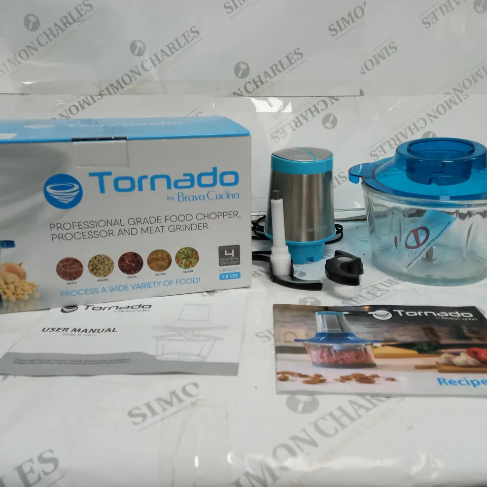 BOXED TORNADO BY BRAVA CUCINA PROFESSIONAL FOOD CHOPPER, PROCESSOR AND MEAT GRINDER