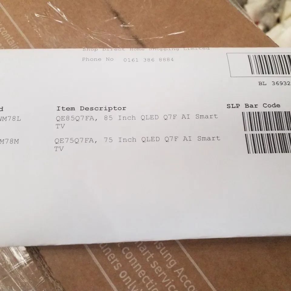 PALLET CONTAINING 2 DAMAGED TVS