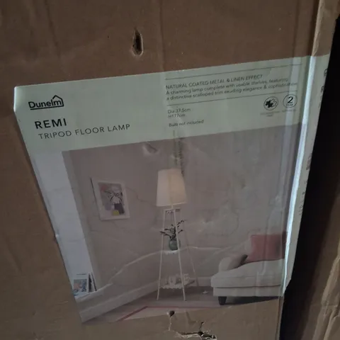 BOXED DUNELM REMI TRIPOD FLOOR LAMP