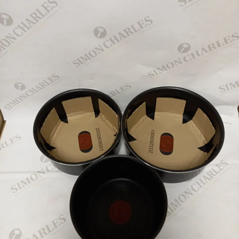 TEFAL INGENIO EASY ON TRY-ME PAN SET, 3 PIECES, STACKABLE, REMOVABLE HANDLE, SPACE SAVING, NON-STICK, BLACK, L1599302