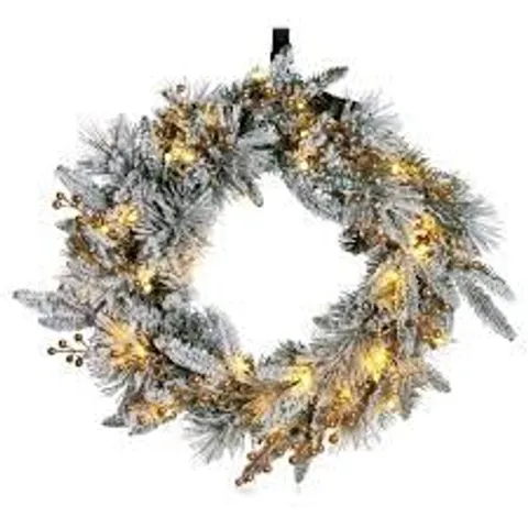 SARA BY SARA DAVIES 50CM PRE LIT WINTERLUXE FIR WREATH