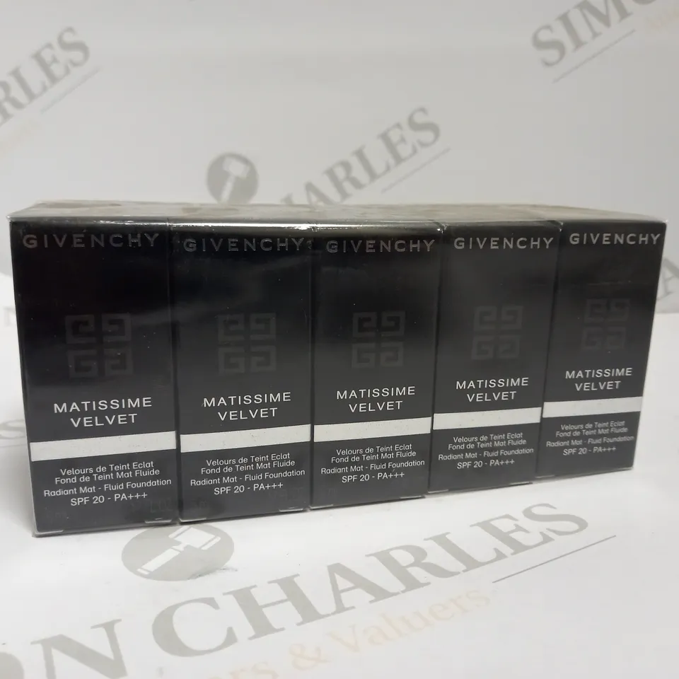 APPROXIMATELY 10 X 5ML GIVENCHY MATISSIME VELVET RADIANT MAT FLUID FOUNDATION #3.5 MAT VANILLA SAMPLES