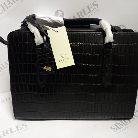 RADLEY LONDON LIVERPOOL STREET FAYX CROC BAG IN BLACK