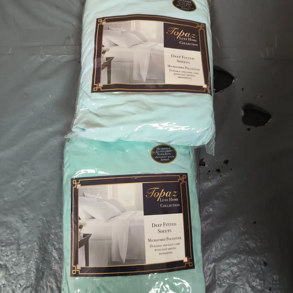 APPROXIMATELY 15 TOPAZ LUXE HOME COLLECTION DEEP FITTED SHEETS