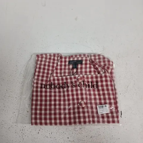 NOBODY'S CHILD SAMMIE BUTTON FRONT TANK – RED GINGHAM – UK 8 (EU 36, USA 4)