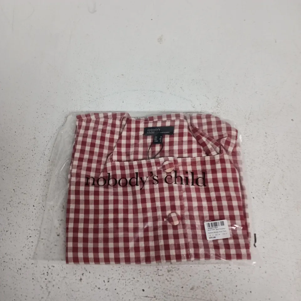 NOBODY'S CHILD SAMMIE BUTTON FRONT TANK – RED GINGHAM – UK 8 (EU 36, USA 4)