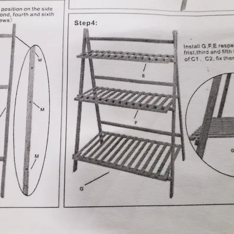 BOXED 3 TIER WOODEN SHELF 
