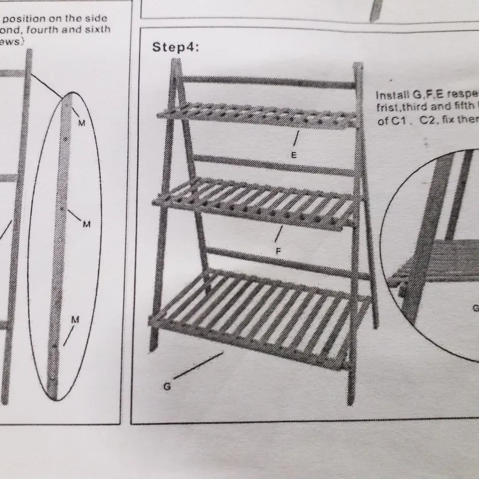 BOXED 3 TIER WOODEN SHELF
