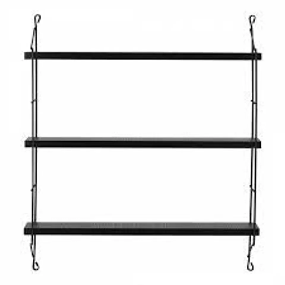 BOXED NEELIX FLOATING TRIPLE SHELVES, BLACK (1 BOX)