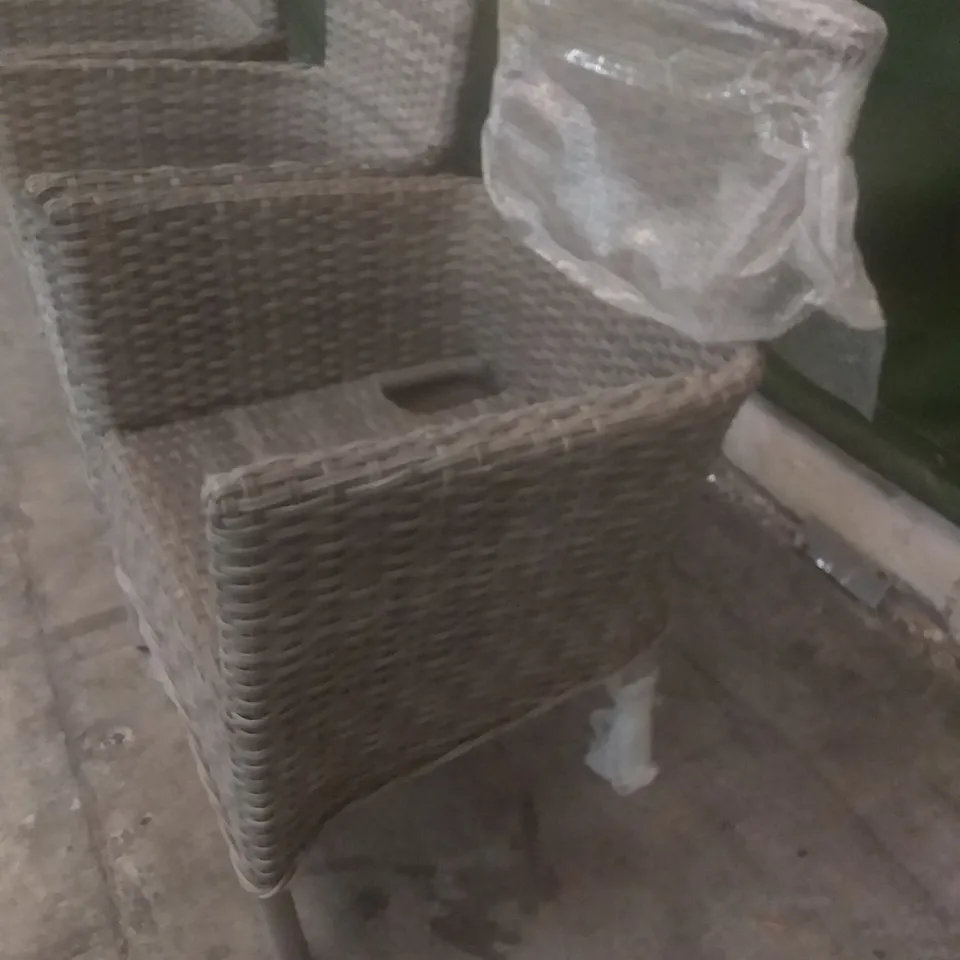 X4 RATTAN EFFECT GARDEN CHAIRS GREY