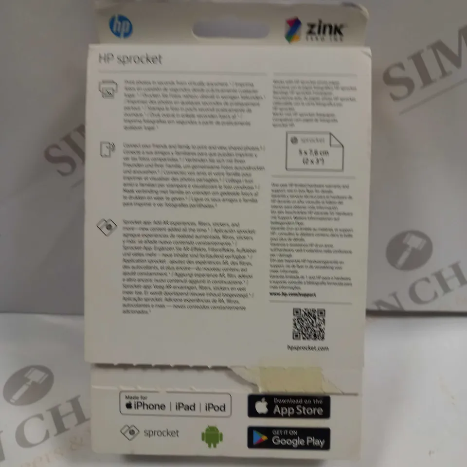 HP SPROCKET INSTANT PRINT 2X3" 