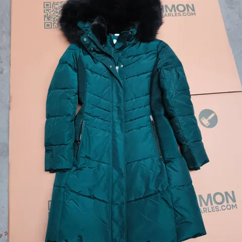 HOBBS LONDON JAYMIE PUFFER IN GREEN - UK 12