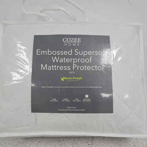 SEALED COZEE HOME EMBOSSED MATTRESS PROTECTOR - SUPER KING