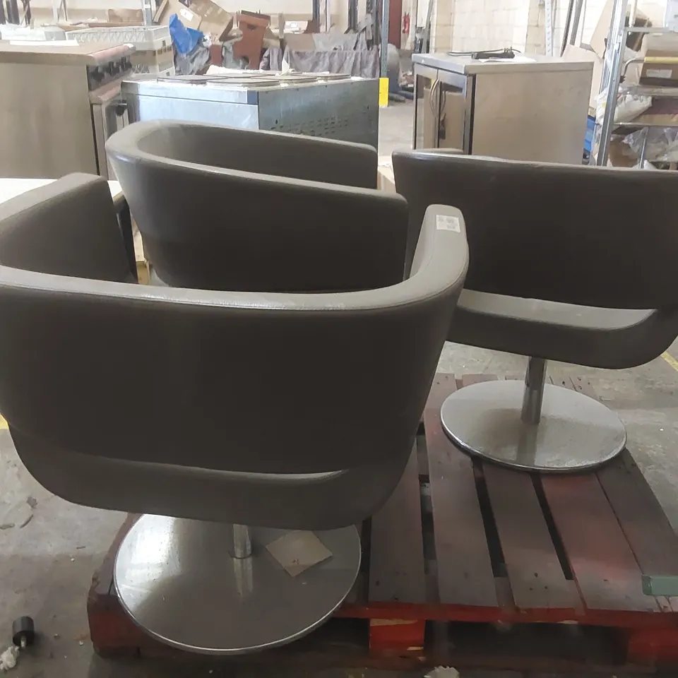 SET OF 3x SWIVEL TUB CHAIRS