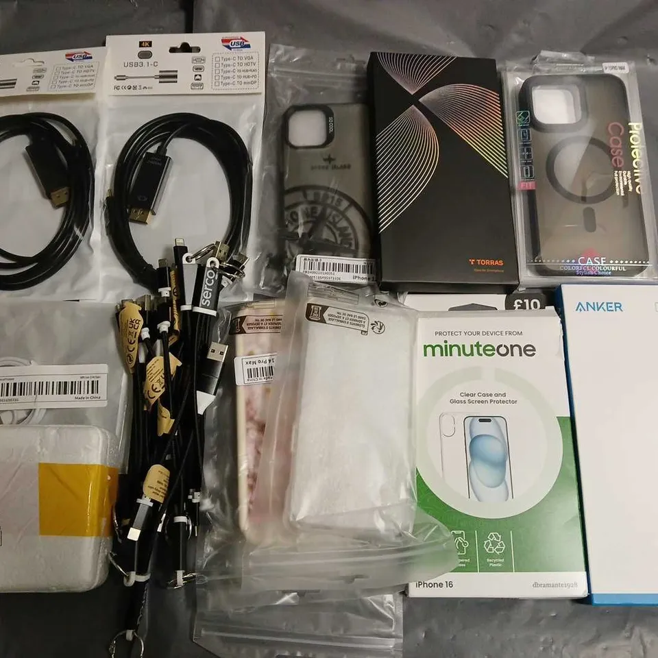 LOT OF ASSORTED MOBILE PHONE ACCESSORIES TO INCLUDE CASES, SCREEN PROTECTORS AND CHARGERS