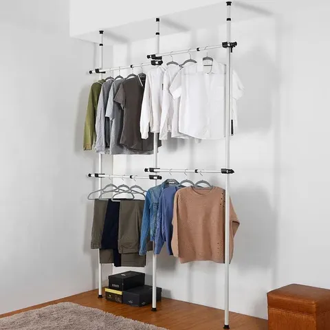 BOXED 130CM - 220CM CLOTHES STORAGE SYSTEM