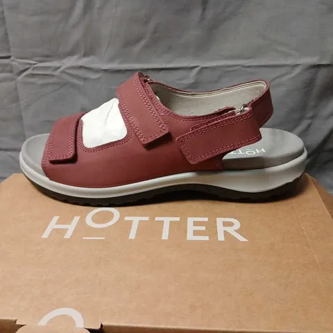 HOTTER CANTER WIDE SANDALS – DARK ROSE (UK 7.5 / US 9.5 / EU 41) – PAIR