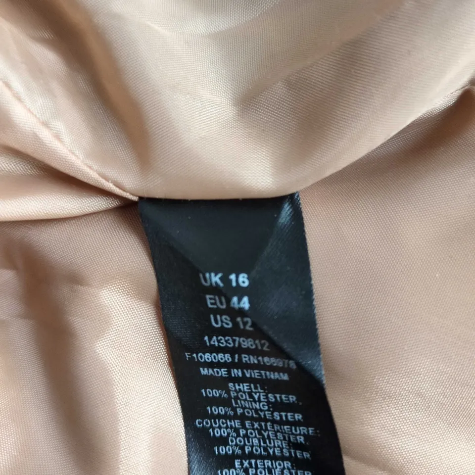 PETITE MISS SELFRIDGES  CAMEL COAT – WOMEN'S POLYESTER COAT, UK 16 (EU 44, US 12), 